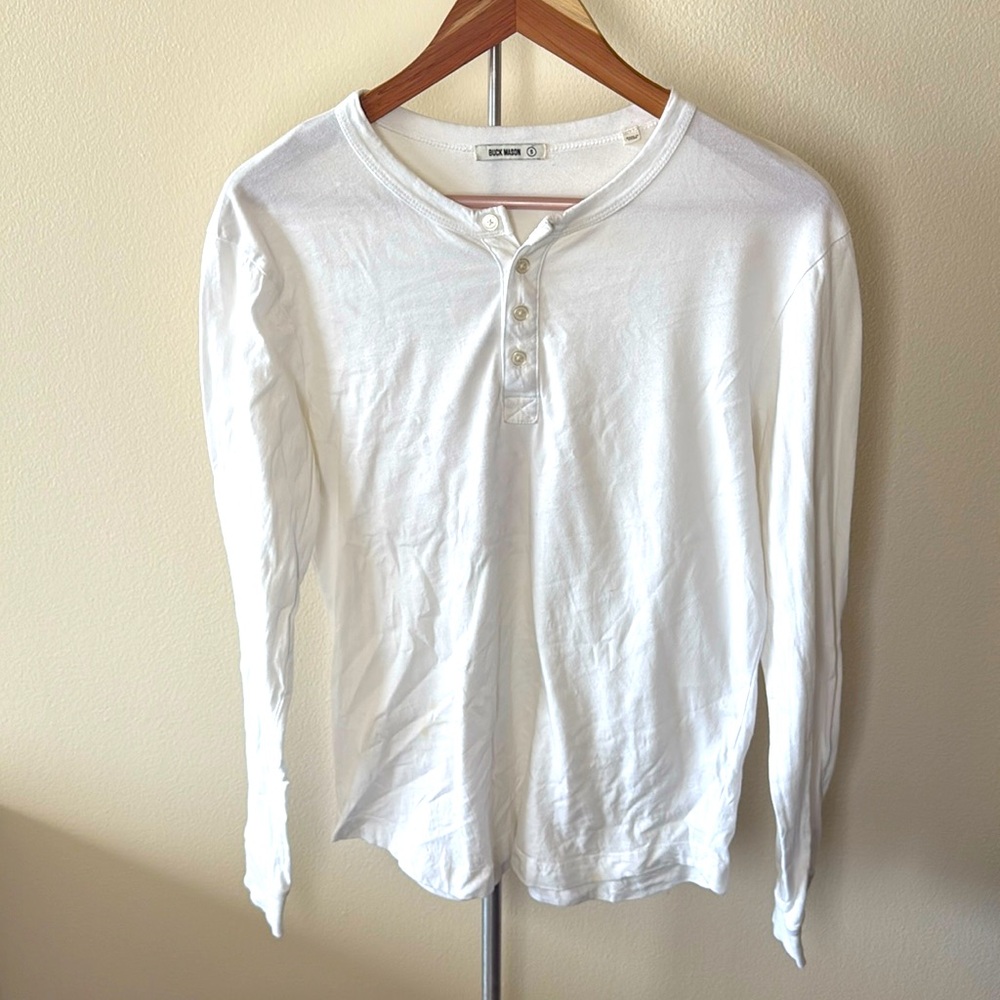 Buck Mason White Henley Shirt
